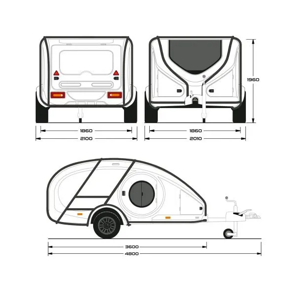 Medidas exteriores de la Teardrop Off Road