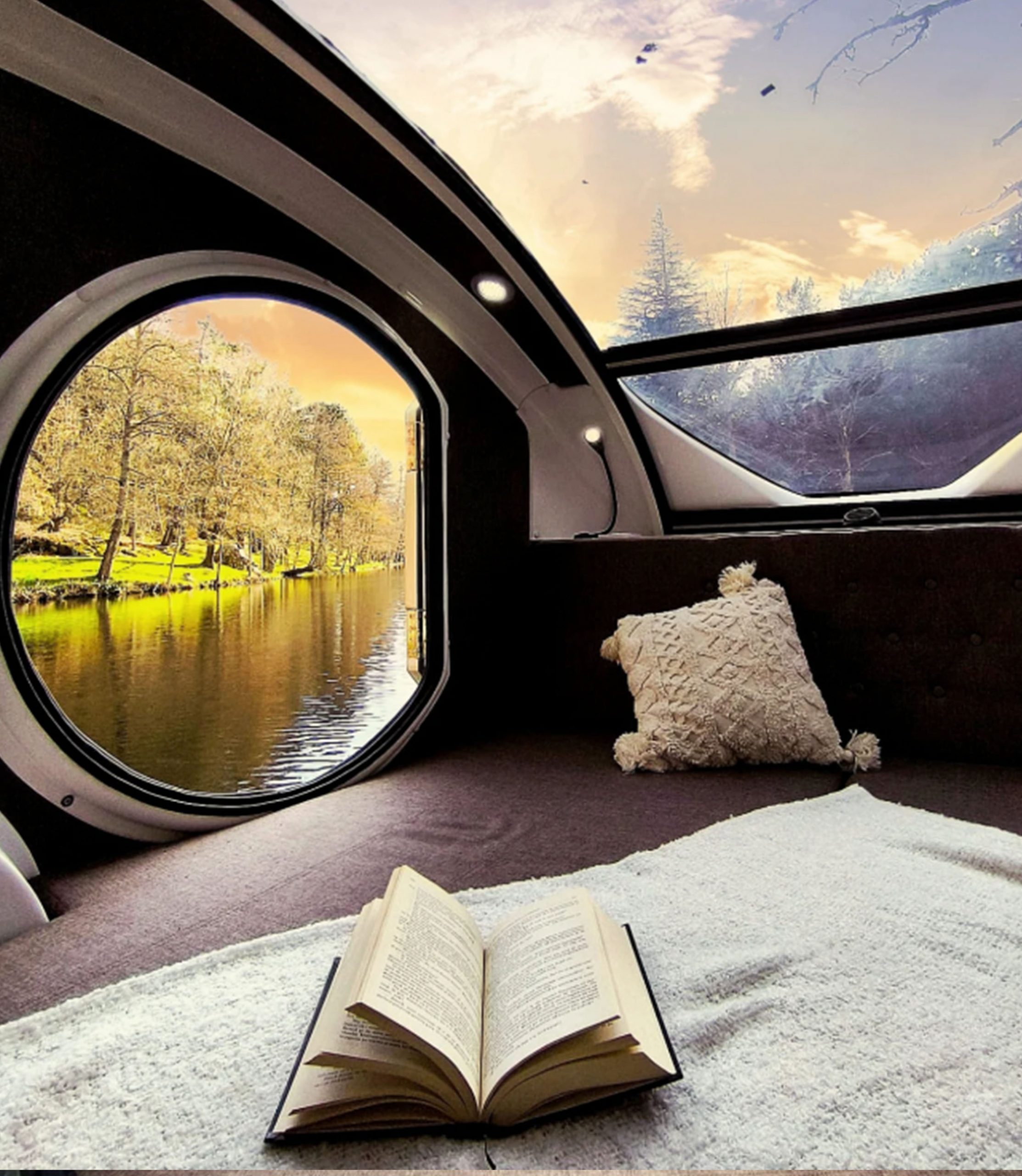 Zona de descanso con ventana panorámica